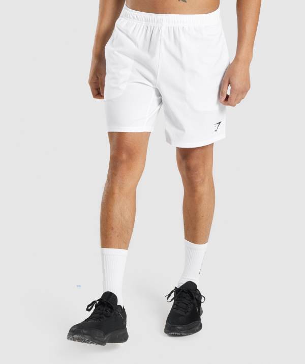 Panske Šortky Gymshark Arrival 7" Biele | GX9830157
